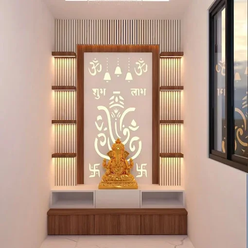 Custom pooja unit interior